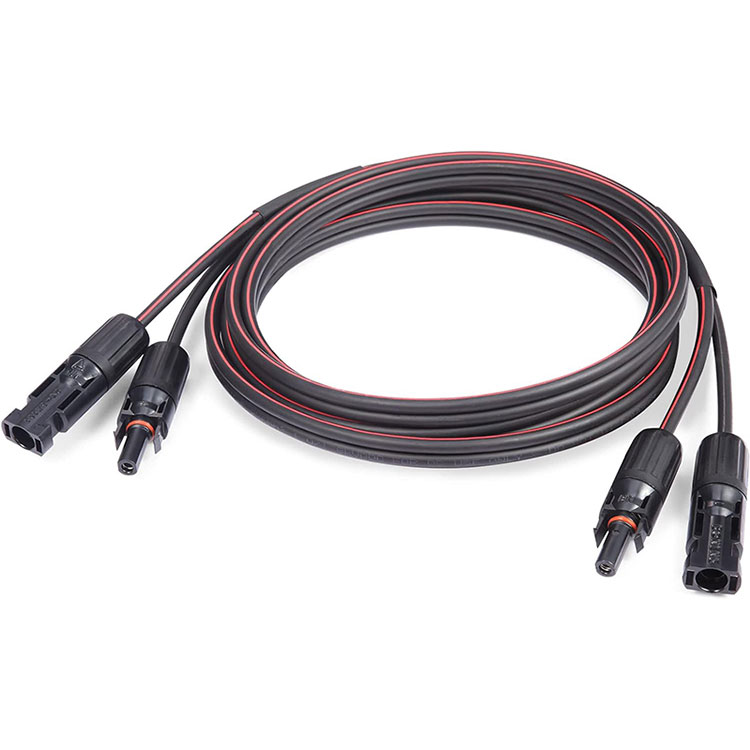 30Ft Ebomvu Newele Elimnyama Ikhebula leSolar 10AWG