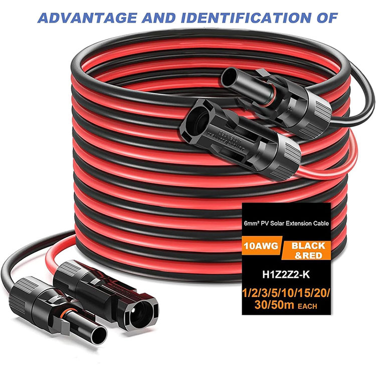 Ukungcwatshwa Okuqondile kwe-10AWG Ikhebula Lokunwetshwa Kwelanga elingu-50Ft